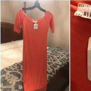Coral knit dress